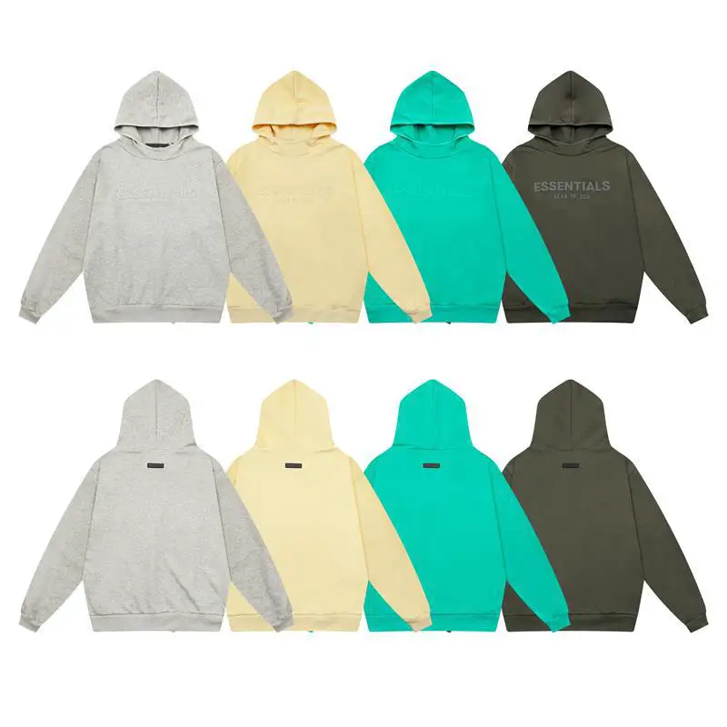 Fog Autumn and Winter Multi-Line Essentials American New Silicone Letter Print Men's and Women's Loose Hooded Sweatshirt Trendy
