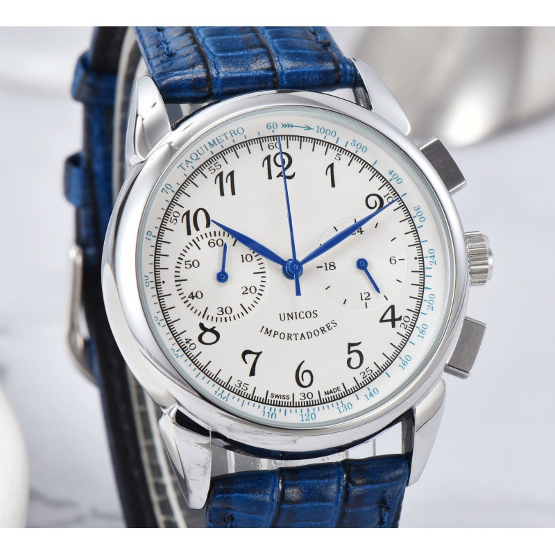 2021 cross-border new men's leisure hot wheat alloy shell 5-pin full-function round belt watch manufacturers supply
