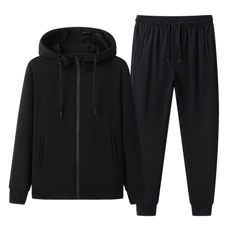 Spring and Autumn hooded sweater two-piece suit men's loose leisure sports suit young and middle-aged versatile comfortable two-piece suit