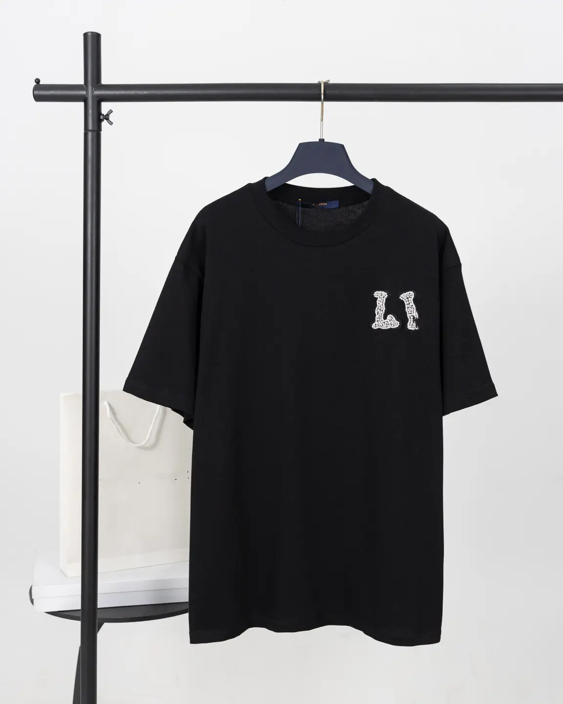 Cross-Border Donkey Home T-Shirt 2025 Summer New Letter Rhinestone Logo Print Casual Loose Unisex Couple Short Sleeve