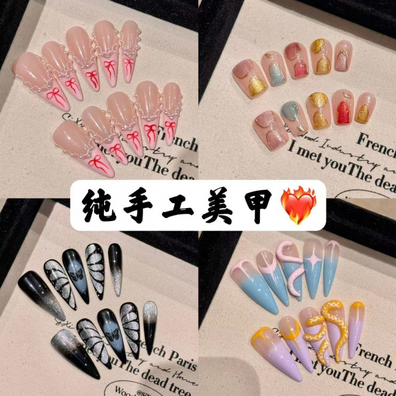 Rikman Wearing Armor Handmade New Nail Art Finished Fake Nail Patch Removable Nail Art Wholesale Finished Beauty