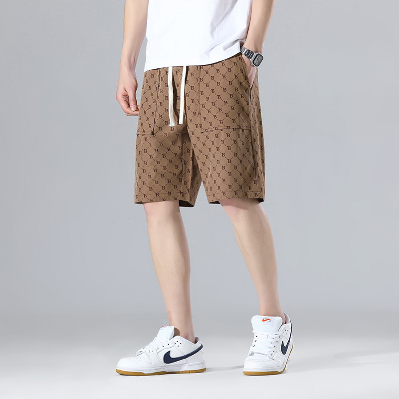 Men's Staggered Shorts Summer Loose Thin Pants Casual Korean Style Trendy Sports Pants Men's Beach Pants