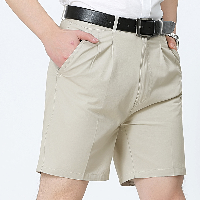 Men's Cotton Shorts Half Pants Summer Thin Middle-aged and Elderly Beach Pants Middle-aged Men's Casual Pants Suit Shorts