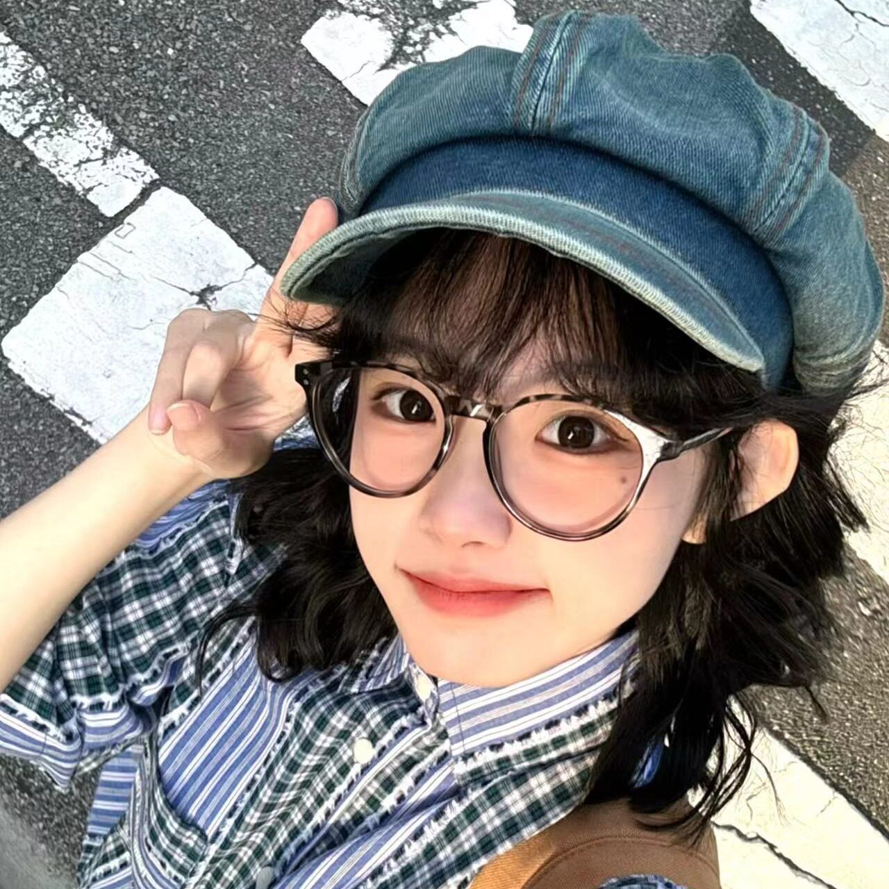 Grandma Chen's Japanese-Style Washed Vintage Newsboy Hat for Women, Versatile Artistic Retro Denim Octagonal Hat, Beret Painter's Hat