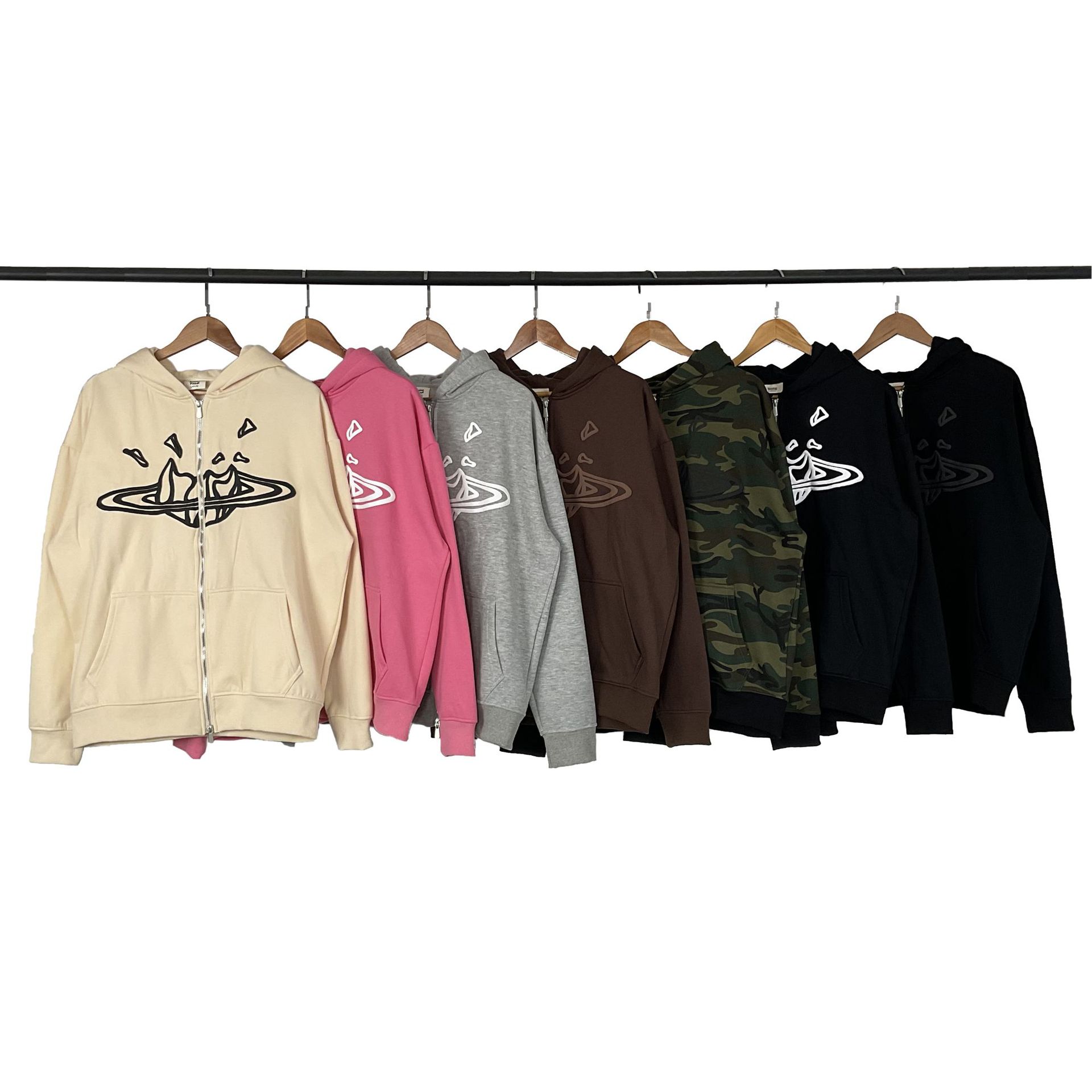 Trendy Brand Letter Foam Print Hoodie Loose Casual Velvet Sweatshirt Suit Cross-Border