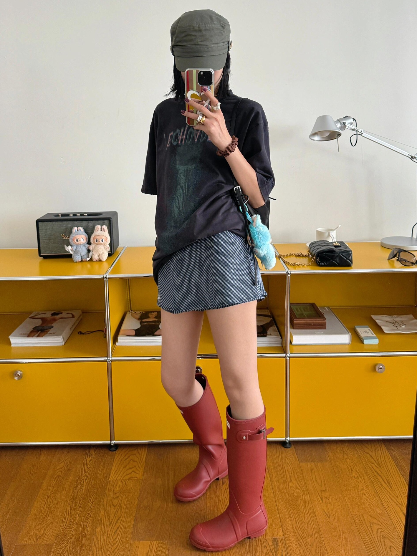 [Clearance, No Returns or Exchanges] Nanyou Women's Fashionable Low-Waist Plaid Mini Skirt A-Line Embroidered Mini Skirt Pants