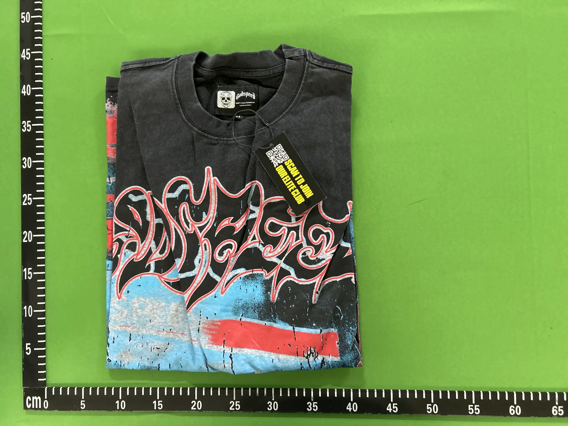 25Ss New Long T-Shirt Godspee European and American Trendyy Rock Street Retro Washed Distressed Printed Long-Sleeved T-Shirt