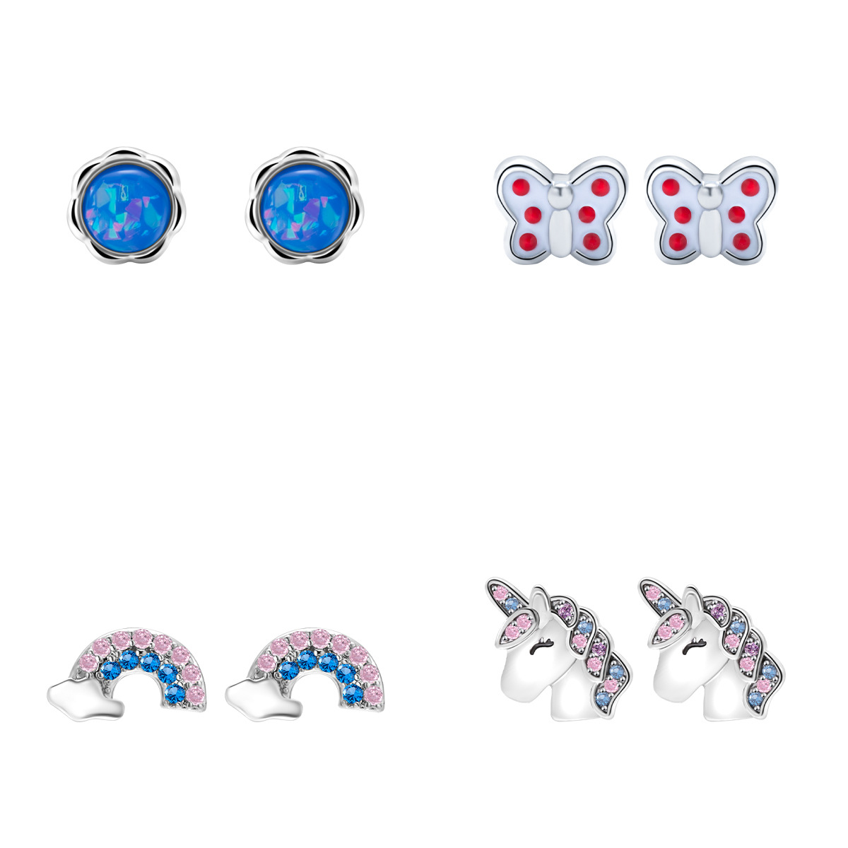 316L titanium steel gold-plated micro-inlaid ear bone stud piercing jewelry lip stud earrings earrings ear stud