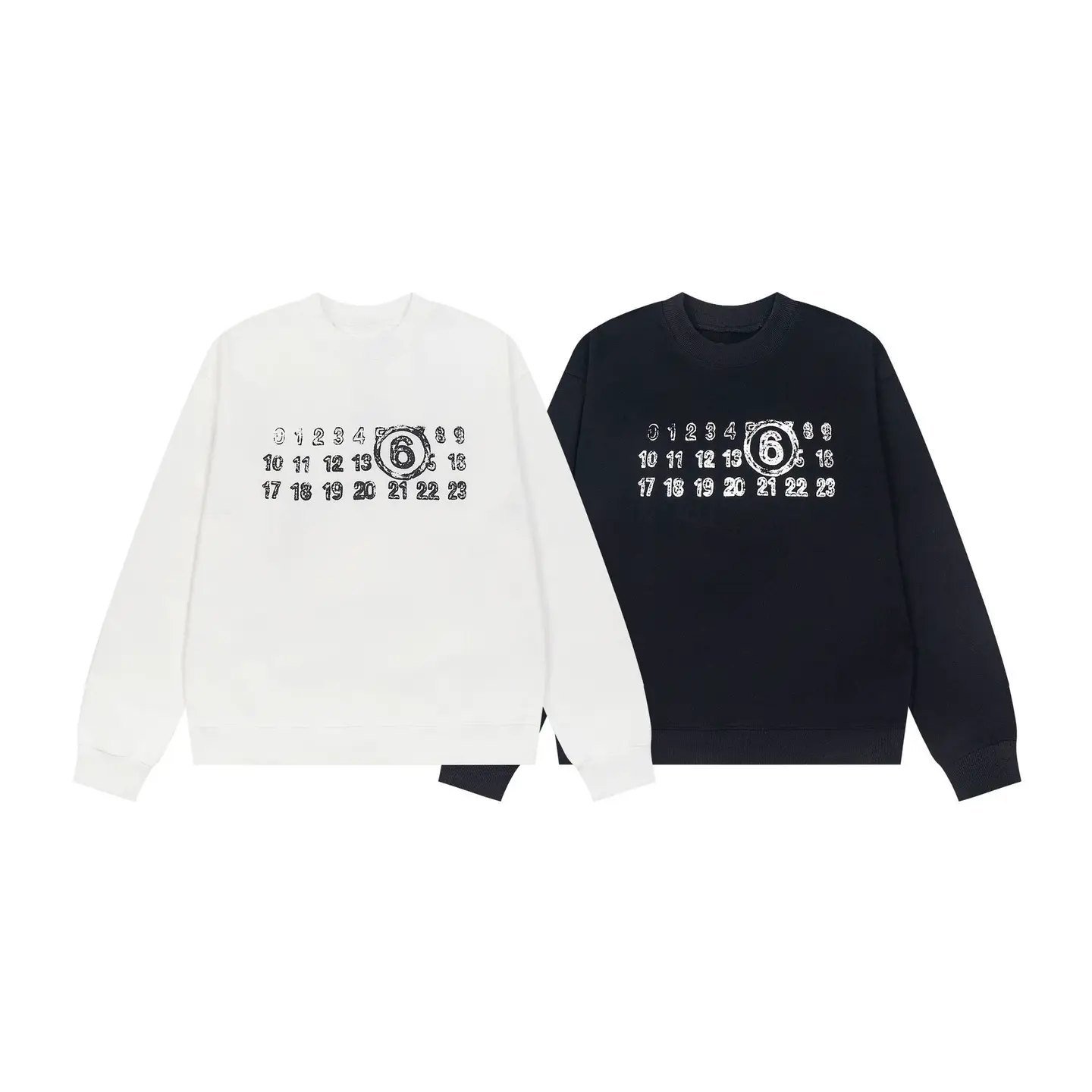 Margielahoodie24 Margiela Mm6 Autumn and Winter Loose Casual Round Neck Sweatshirt Trendyy Print