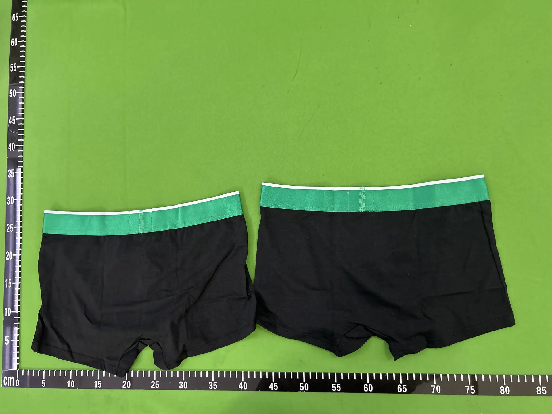 Cotton Boxer Briefs Black Green Waistband