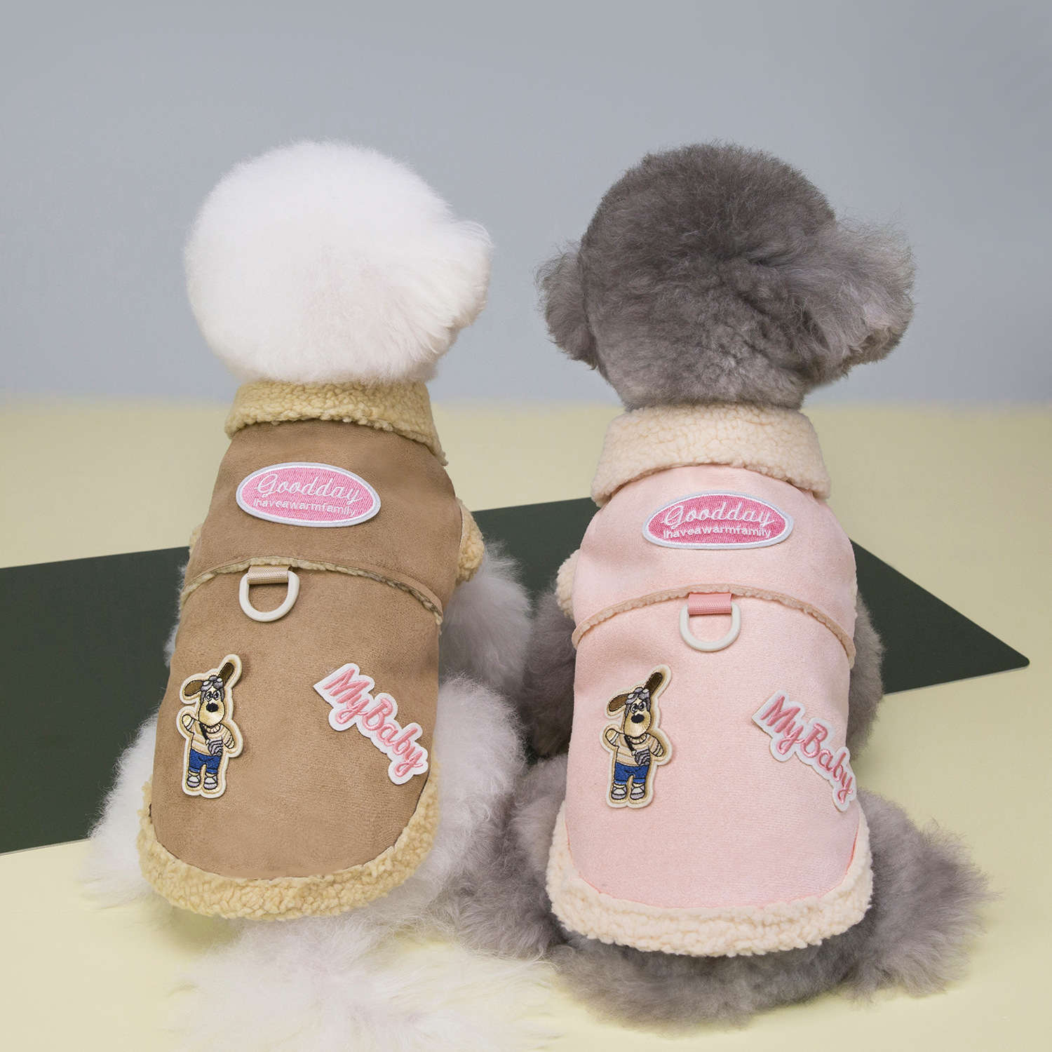Dog Two-Legged Clothing Autumn and Winter Thickeneded Warm and Cold-Proof Pet Cat Bichon Teddy 25 Lamb Suede Jacket