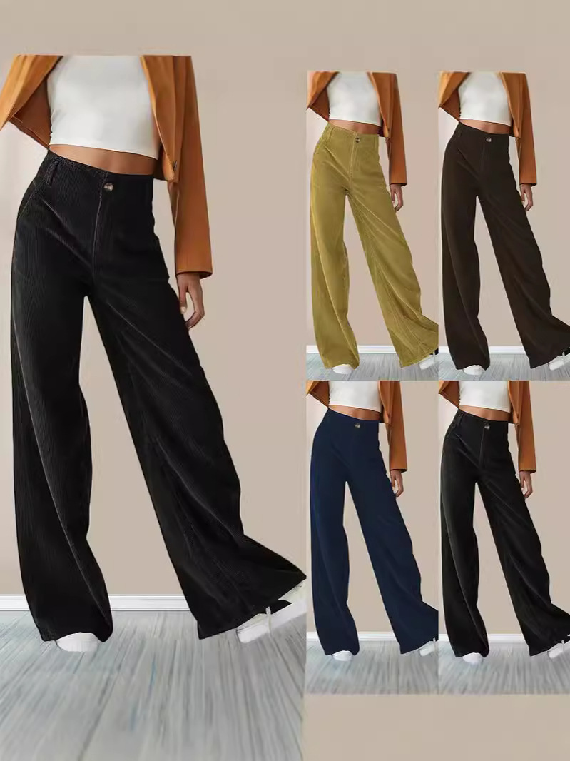 Amazon Temu European and American Style 2026 Autumn and Winter New Drapey High-Waisted Slimming Casual Straight-Leg Pants Women's Trousers