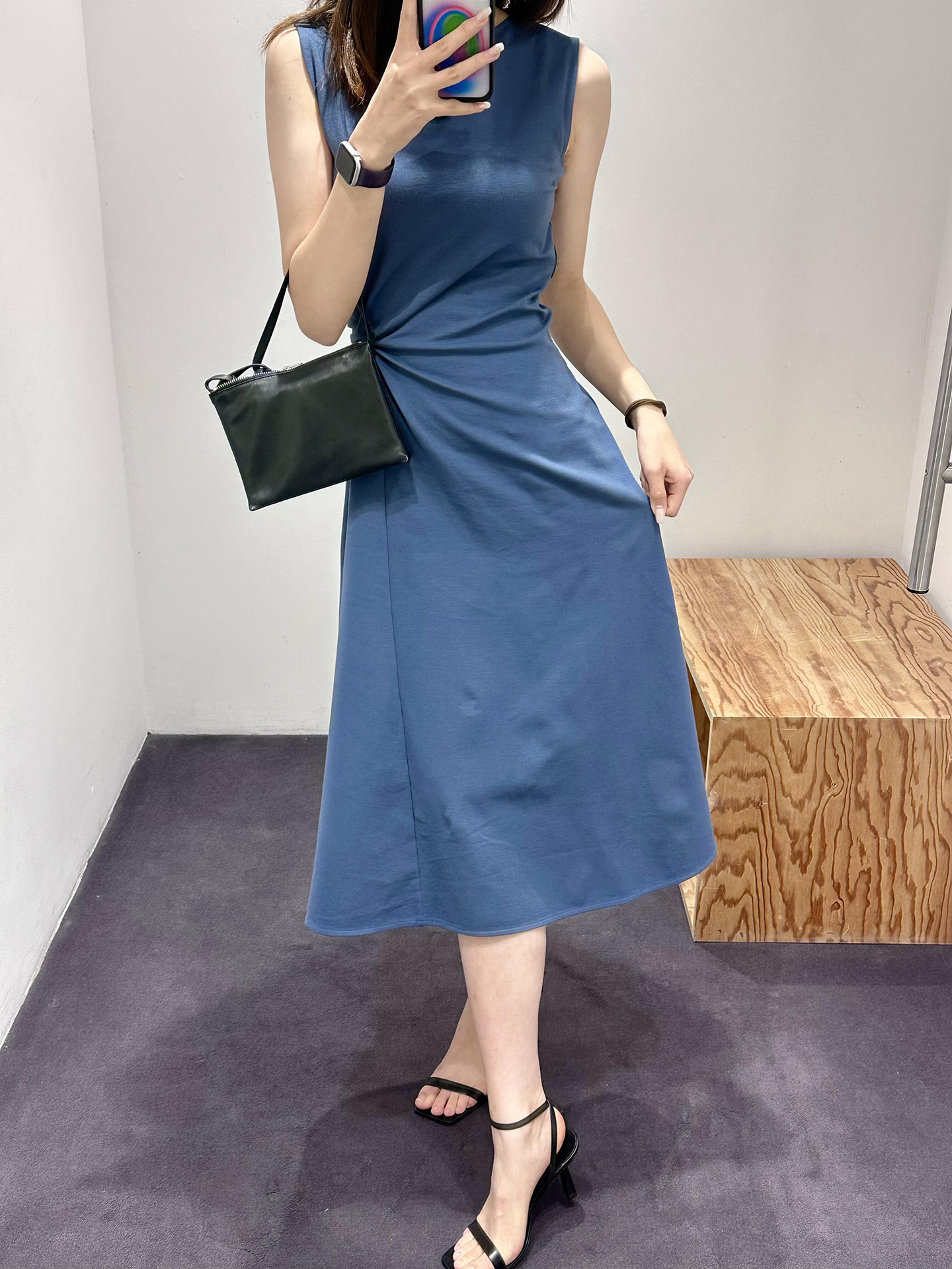 C Brand Standard Fit Twisted Detail Mid-Length Dress Solid Color Sleeveless Slim Dress 26 Spring New 1327026002