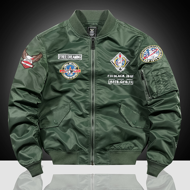 Foreign Trade Spring and Autumn Aviator Jacket Men's New Fashion Embroidered Baseball Suit Air Force Jacket Men's Chinese Jacket Large Size