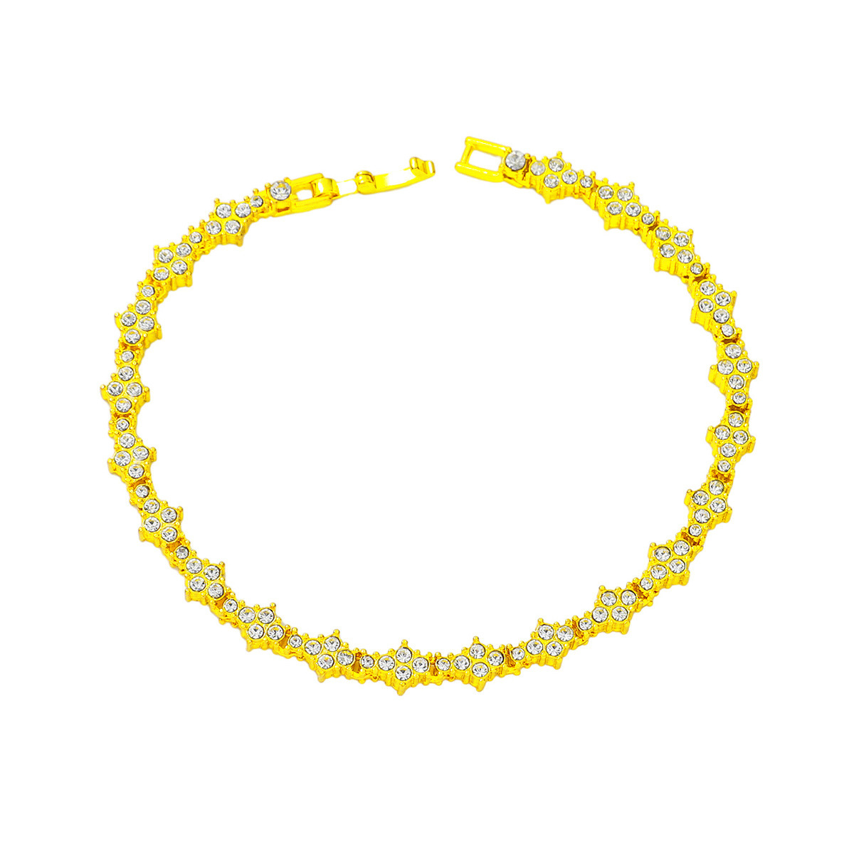 European and American cross-border hip hop full diamond tennis bracelet bracelet men's fashion brand single row chain personalized bracelet accessories