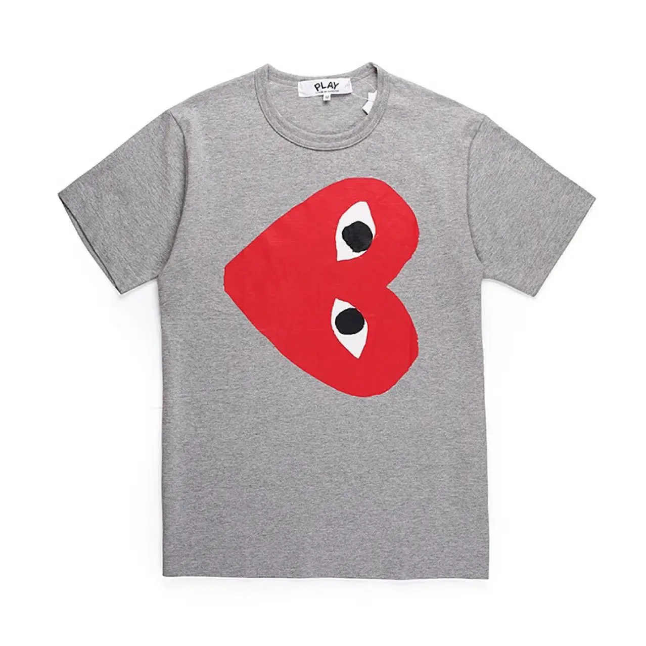 Heiplay Japanese Trendy Brand Peach Heart Men's and Women's 19-Year Autumn and Winter Red Heart Short Sleeve T-Shirt Round Neck Pure Cotton Base Shirt