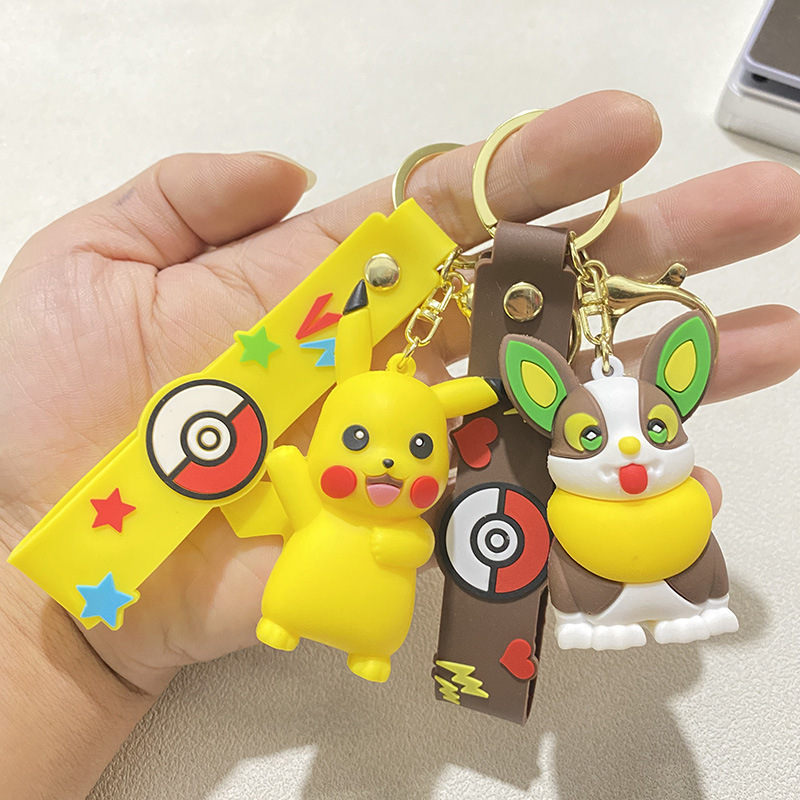 Pokémon Baokemeng Keychain Pendant Cute Pikachu Keda Duck Doll Bag Car Hanging Wholesale