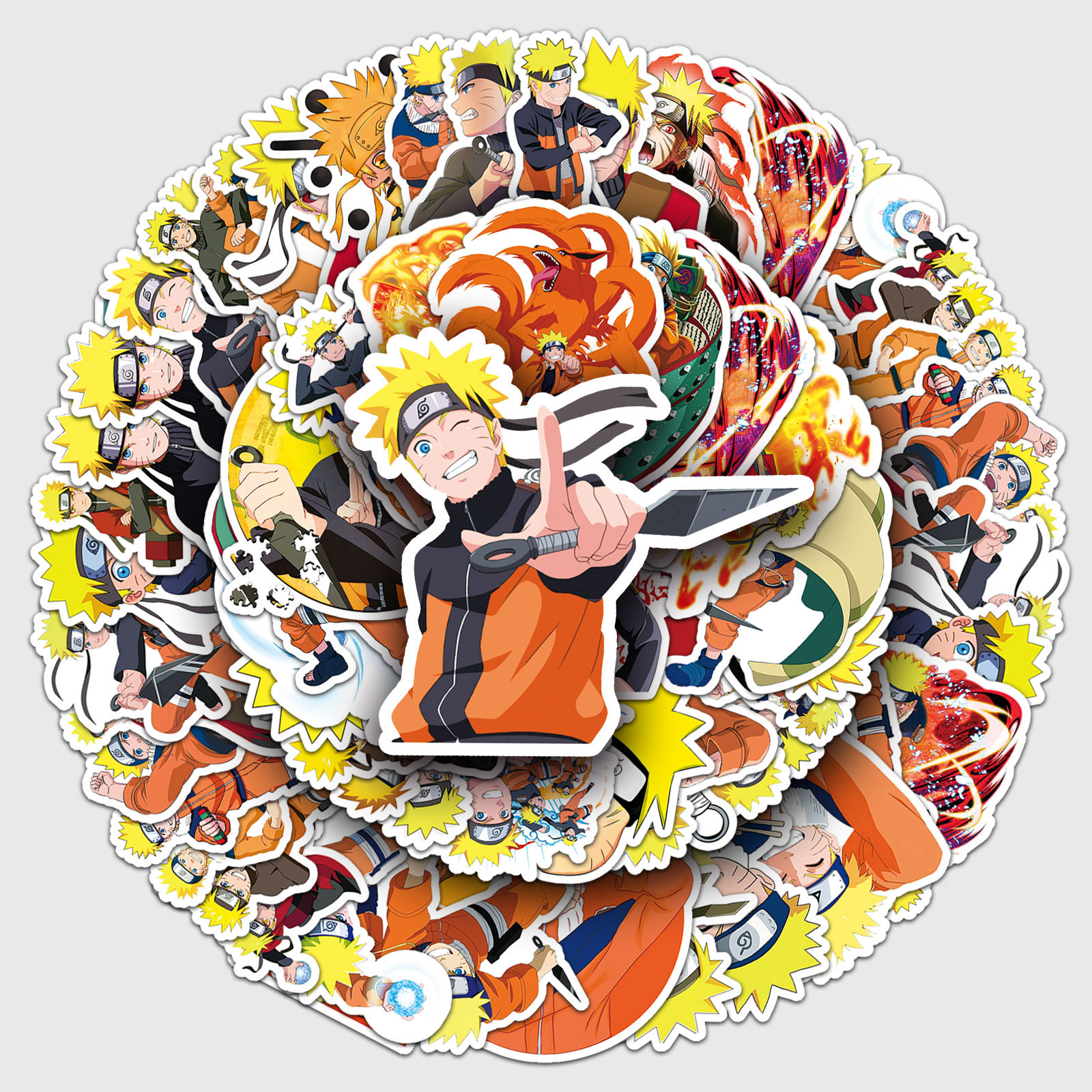 50 pieces of Vortex Naruto graffiti stickers personalized cross-border cartoon day diffuse Naruto decoration mobile phone skateboard stickers