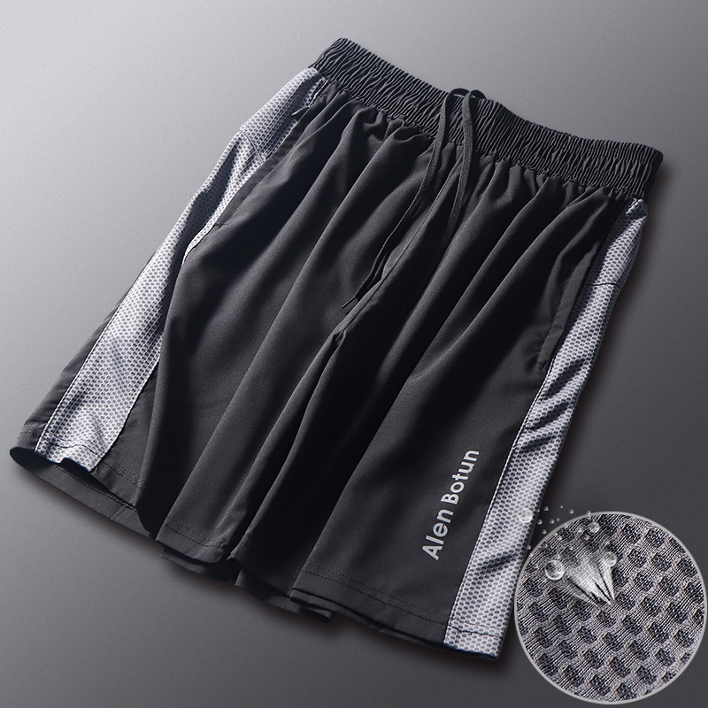 Men's Sports Shorts Loose Casual Fitness Quick-drying Thin Ice Silk Five-point Air-conditioned Pants Mesh Beach Summer Women's Trend