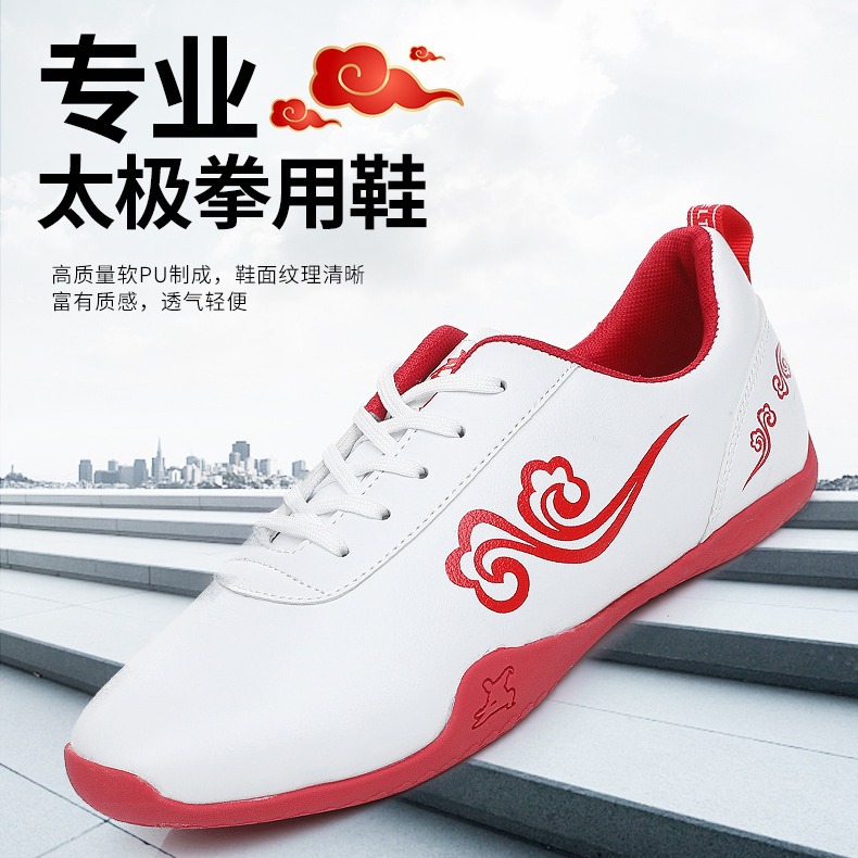 Lu Tai Wushu School Taiji Shoes Morning Exercise Sports Martial Arts Shoes Men's and Women's Rubber Soles Taijiquan Practice Shoes Student Competition Shoes