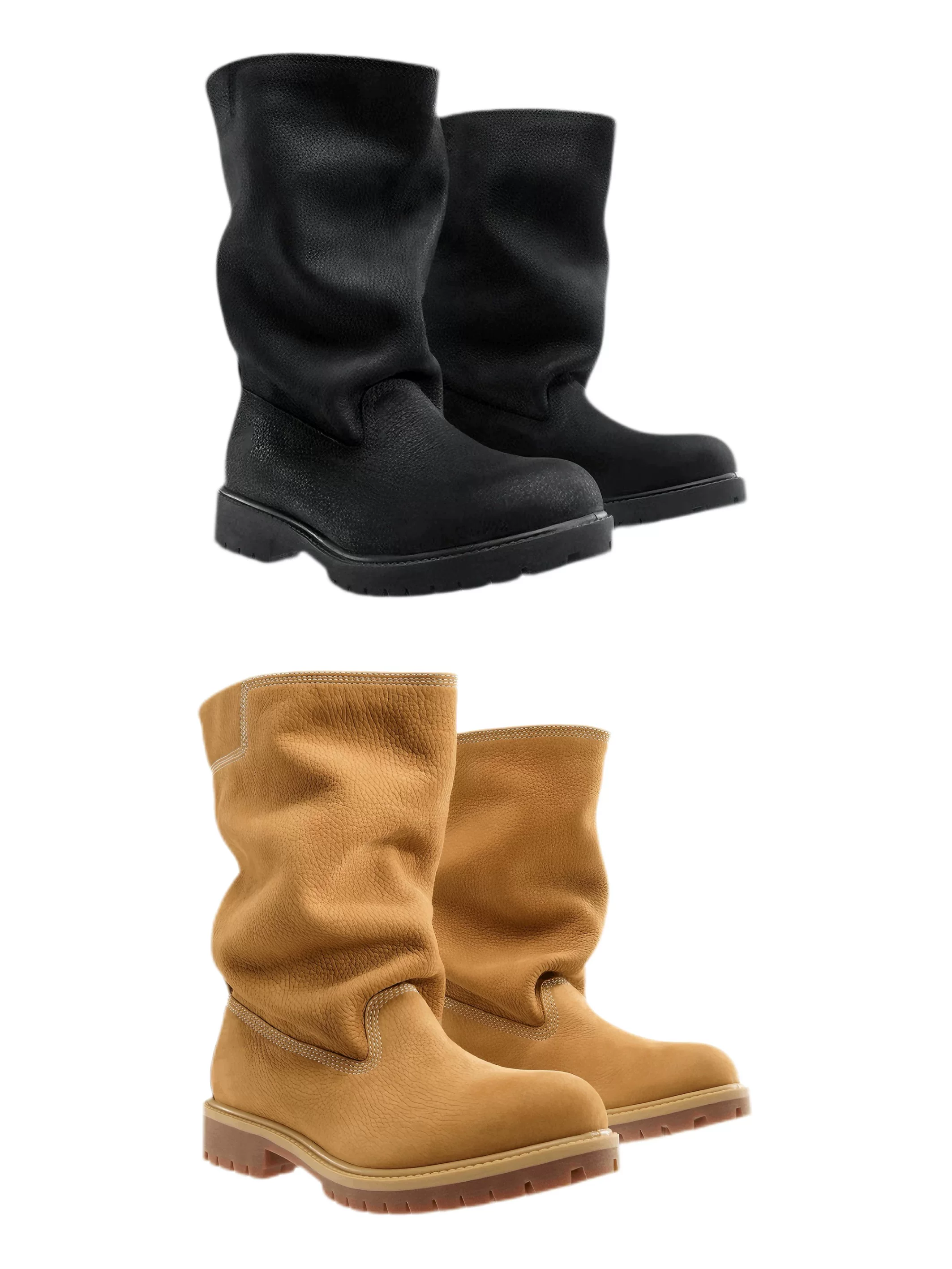 Telfar Mid Pull on Boot Two-Tone Indestructible High-Top Martin Boots, Trending Icon Style