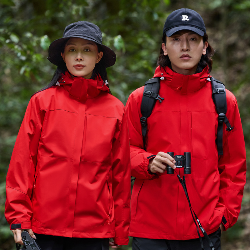 Autumn and Winter Rush Clothes Three-in-One Removable Two-Piece Work Clothes Windproof and Waterproof Printable logo Jacket for Men and Women