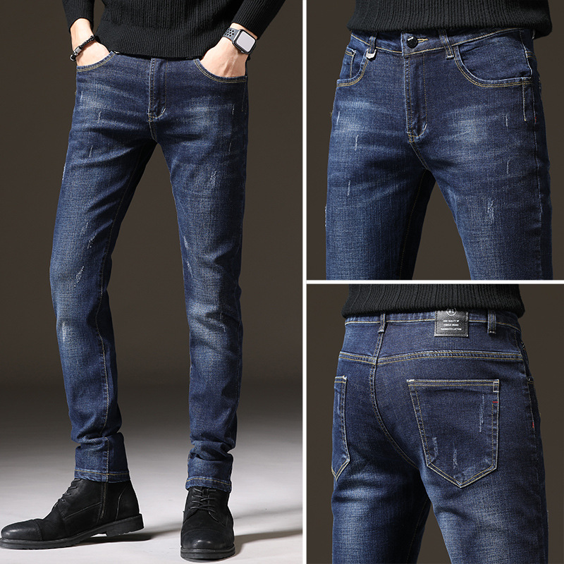 2023 spring and autumn popular jeans men's Korean-style slim-fit stretch skinny trousers trendy men's pants for teenagers and students