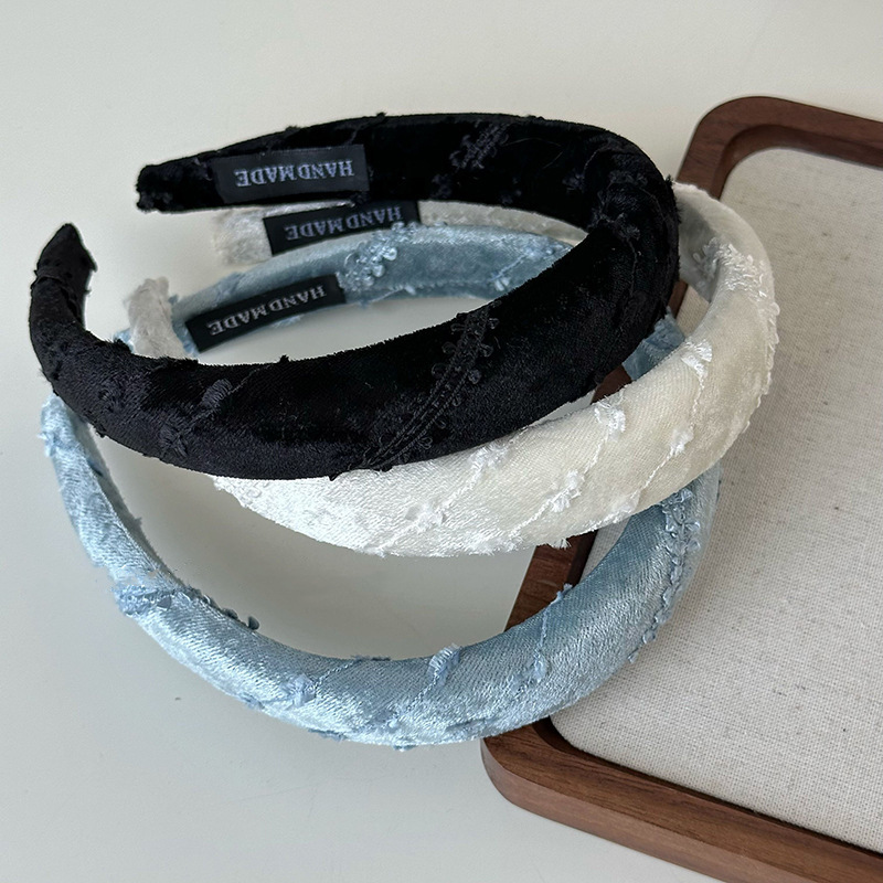 Velvet print gentle sweet headband Super fairy Internet Celebrity All-match white outer wear headband hair accessories New hairpin hair accessories