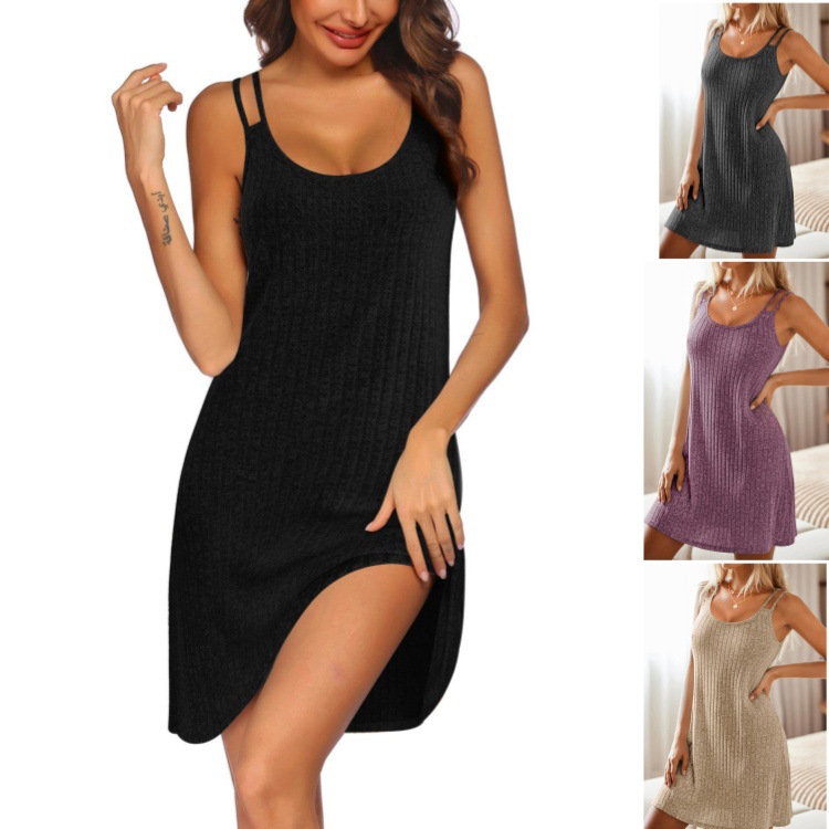 2025 Foreign Trade Amazon Spring and Summer New Products European and American Hot Selling Suspender Dress Casual Large Size Solid Color Women's Clothing