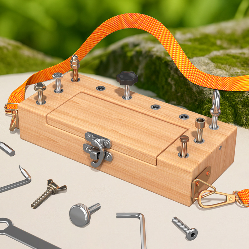 Cross-Border Wooden Screw-Twisting Set, Children's Educational Early Learning Hand-Eye Coordination Exercise, Nut Disassembly and Assembly Wooden Toy