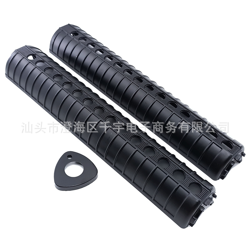 15-Hole M16 Long Cylindrical Handguard 12inch Old School Replica Jinming 9 M4 Nylon Handguard with Triangular Front Clip Ring