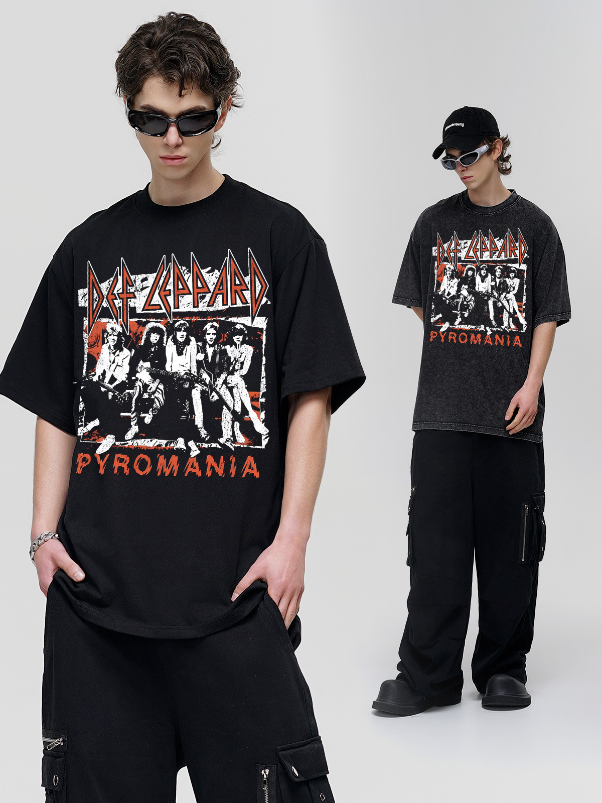 Def Leppard Weibao Rock vintage Album Heavy Short-sleeved T-shirt Loose Shoulder Cotton Fashion