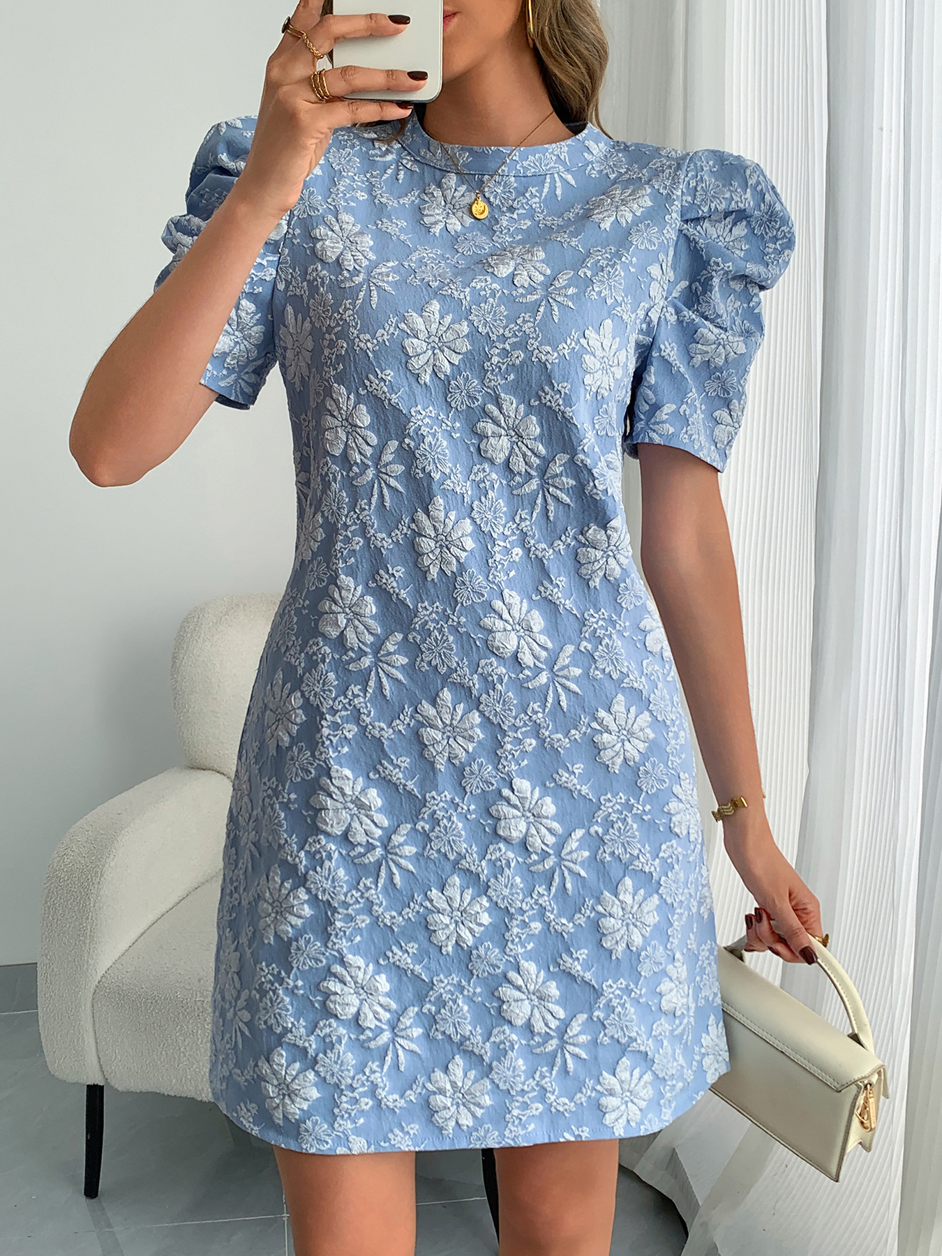 European and American Cross-Border 2025 Summer New Slim Fit Hip-Hugging Knee-Length Fashionable Temperament Commuter Casual Versatile Dress