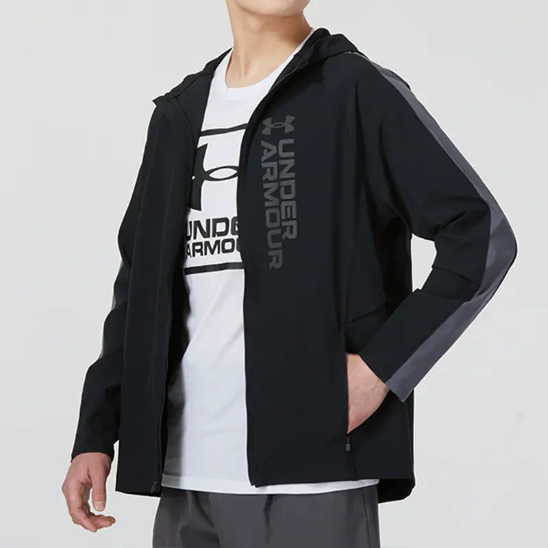 Ua under Armor Outwear Men's Official Authentic Woven Hoodie jacket Summer New arrival Single Layer Breathable Sports Tops