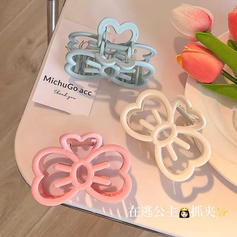 Sweet cute bow hairpin female back head updo hair clip hair volume shark clip ins style hairpin headdress