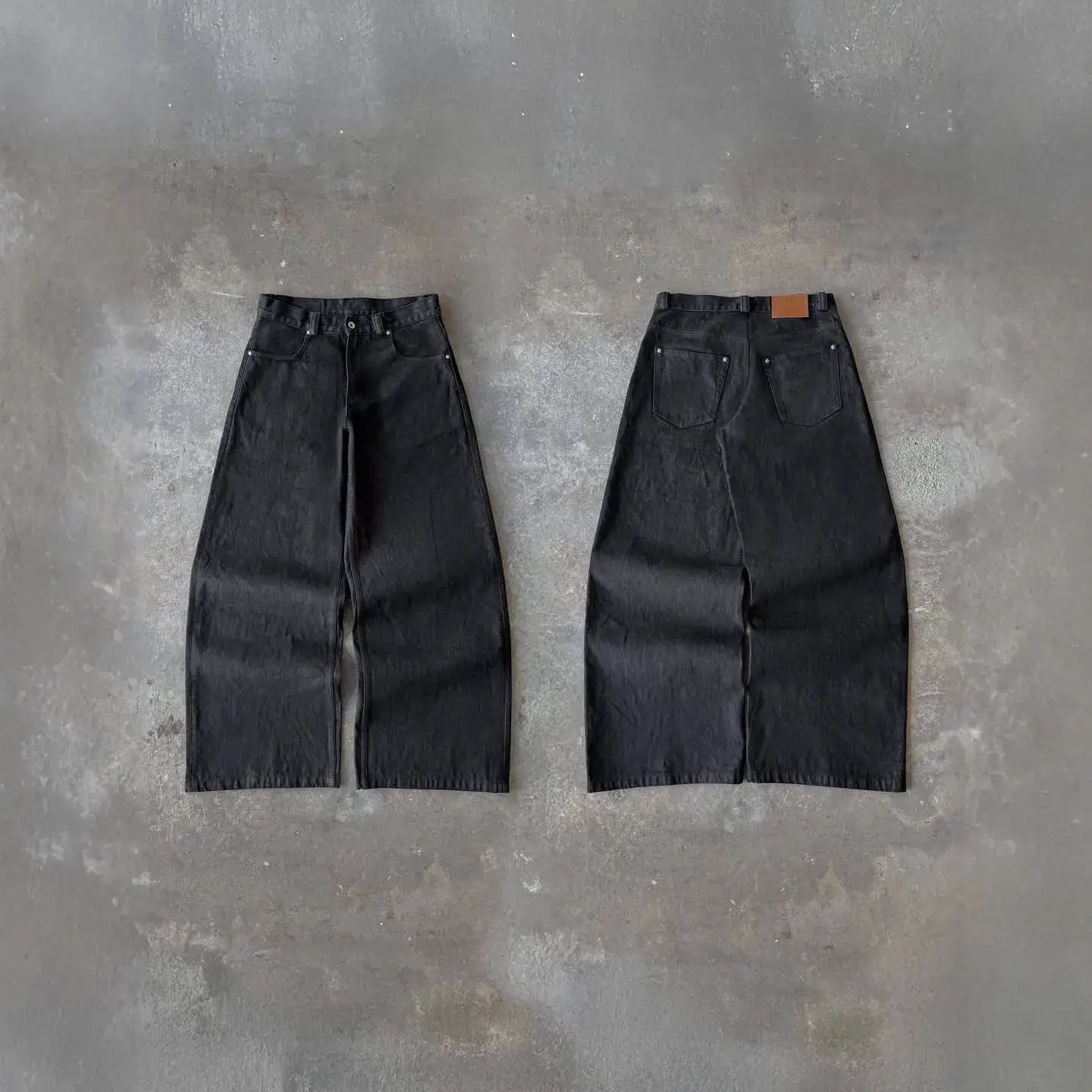 Cross-Border European and American Retro Washed Distressed Jeans for Men and Women Autumn and Winter Street Black and Gray Embroidered Straight Trousers Wholesale