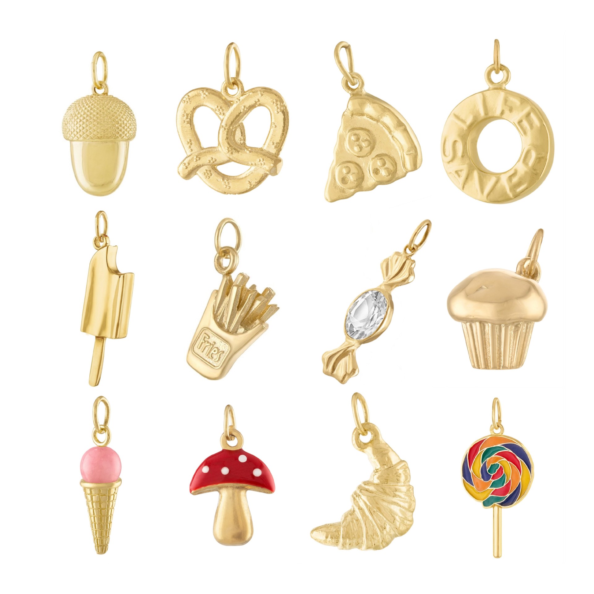 European and American Gourmet Pendant Stainless Steel Dessert Series DIY Small Pendant Furnace Vacuum Plating 18K Gold Color Preservation