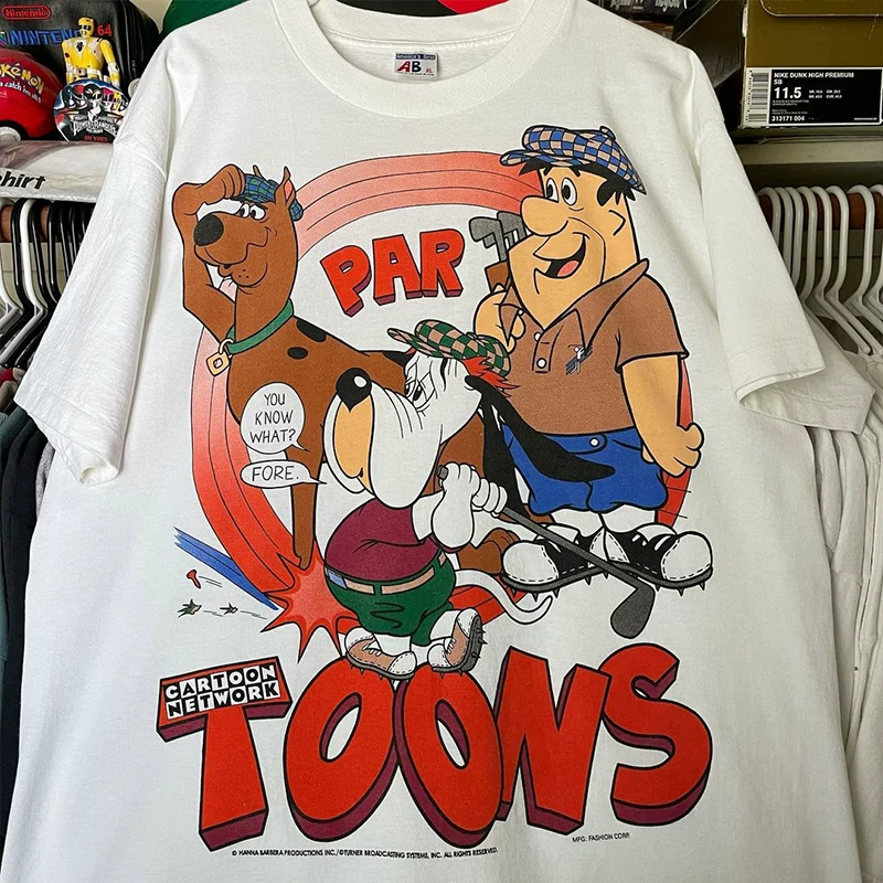 Modern Primitive People Cartoon Anime Trendy Brand Short sleeved T-shirt Cotton Oversize Youth Casual Style