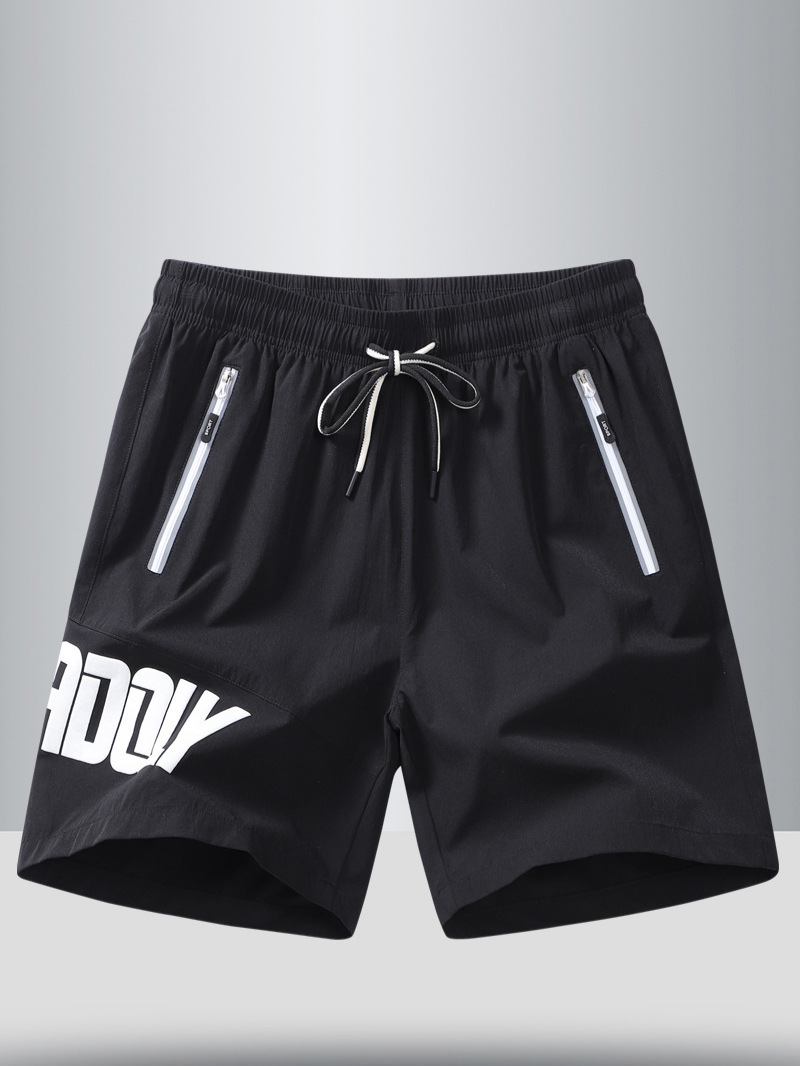 Cross-Border Casual Sports Shorts Men's Summer Ice Silk Thin Quick-Drying Five-Point Pants Loose Running Fitness Mid-Pants