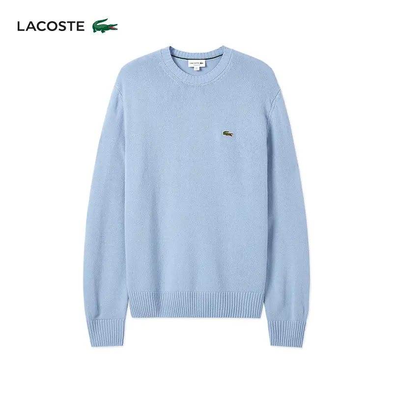 Lacoste French Crocodile Men's Clothing 24 Winter New arrival Easiest for match Plaid Wool Round Neck Knitting Sweater | Ah2916