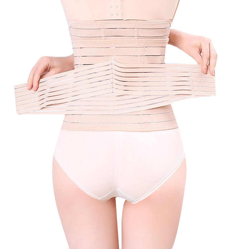 New Polyester Elastic Abdominal Belt Three-Piece Set Adjustable Velcro Abdominal Belt Ready for Sale Wholesale Bag