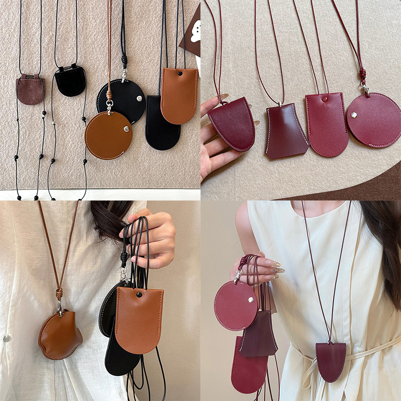 Artificial Leather Halter Magnetic Glasses Clip Necklace Simple Retro Pendant Sweater Chain Trendy Fashion New Necklace for Women