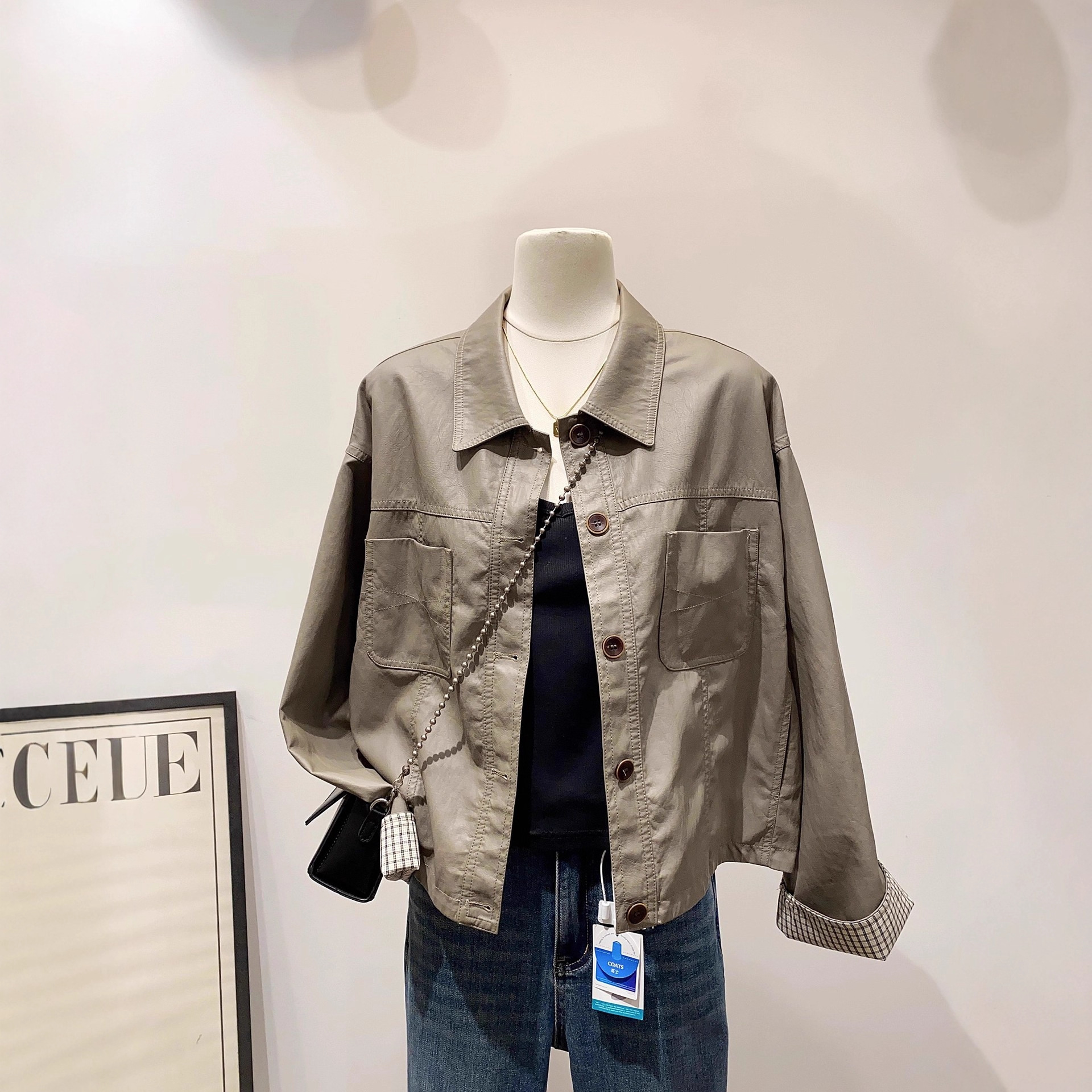 American Retro Motorcycle Style Sweet and Cool Leather Jacket for Women 2025 Autumn New Casual Top