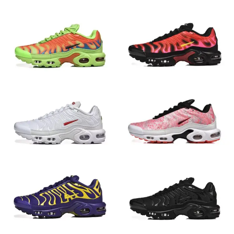 New Color Foreign Trade Tn Air Cushion with Half Size Full Palm Running Shoes for Men and Women Breathable Versatile Casual Mesh Breathable Shoes