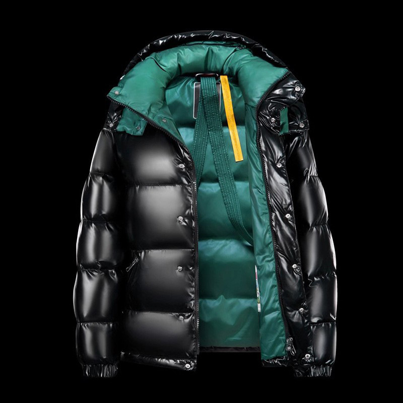 2025 New Men's White Duck down Jacket Men's Warm Trendy Brand Glossy Short Thickened Hooded Jacket Green Fotografie QC de pe 1688 pe Qualit.ly