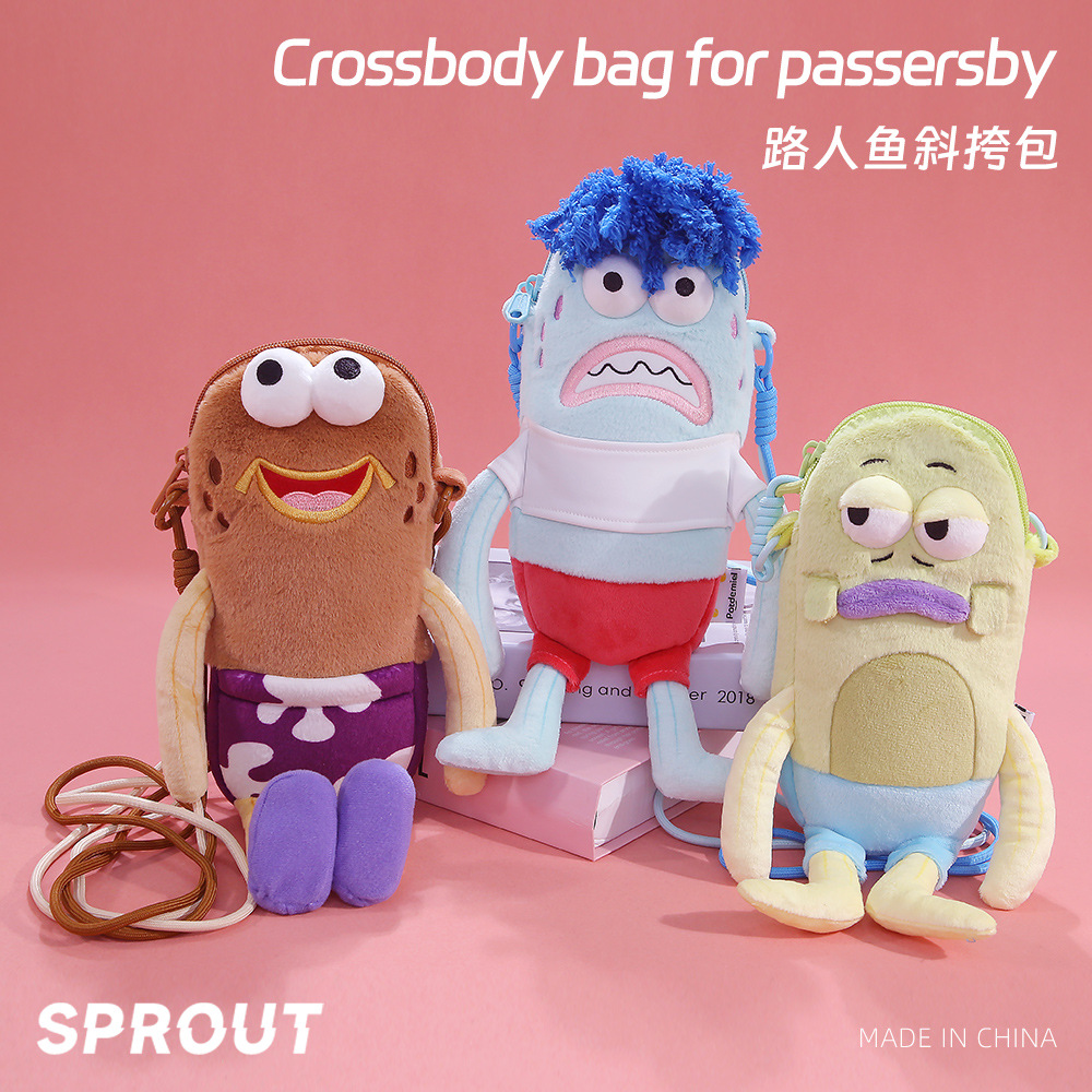 New Spongebob Squarepants Bikini Bottom Series Creative Doll Bag, Cute and Quirky Plush Toy Gift Wholesale