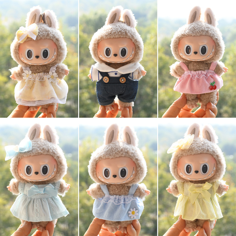 [Baby Clothes Only] 17cm Pendant Labubu for Clothes Vinyl Doll Costume Doll Labubu
