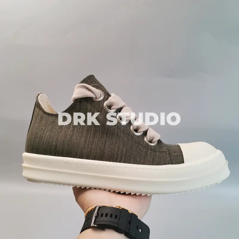 new New arrival Thick Shoelaces Big Eyelet Secondary Line Blue Gray Bamboo Pattern Cloth High Top Low Top Shoelace Same Style Shoes for Men and Women