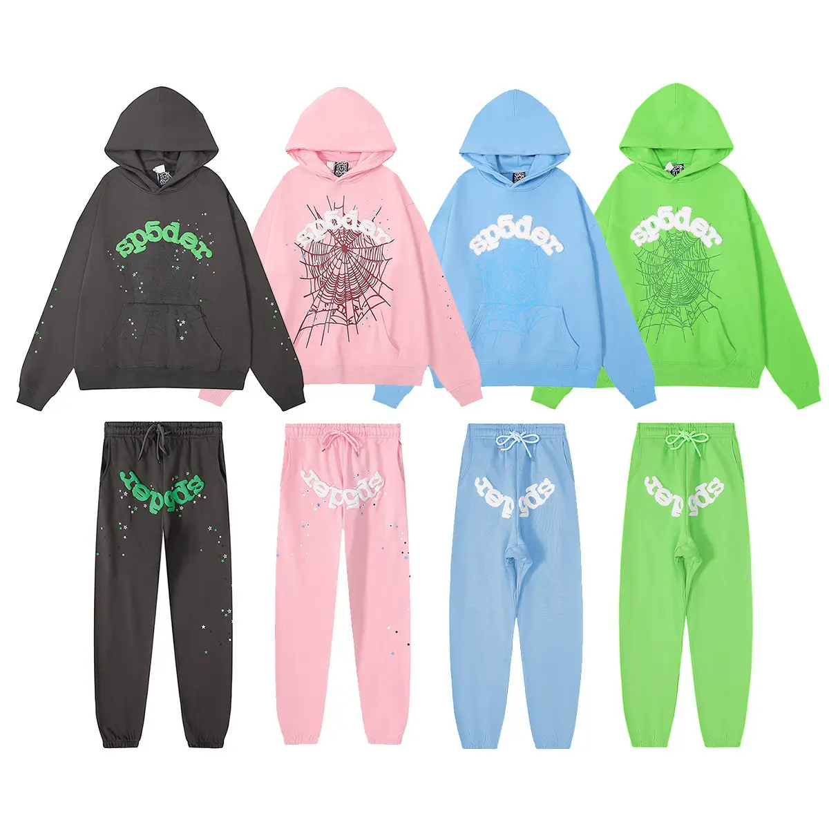 sp5der hoodie and sweatpants set