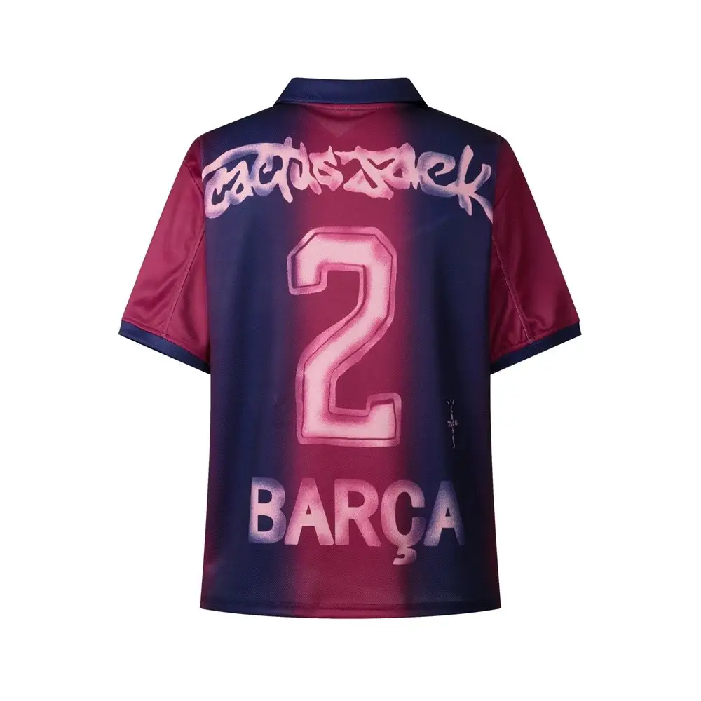 American High Street Retro Barcelona Camp Nou Commemorative Edition Jersey, Unisex Loose Casual Short-Sleeved T-Shirt